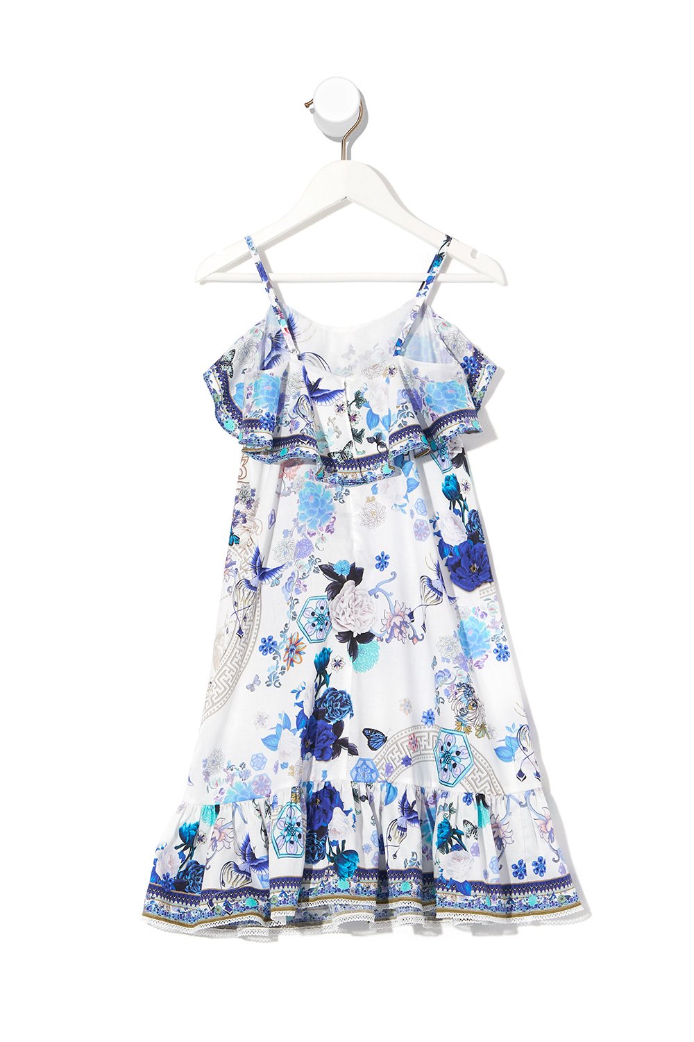 INFANTS FRILL HEM DRESS WHITE SIDE OF THE MOON