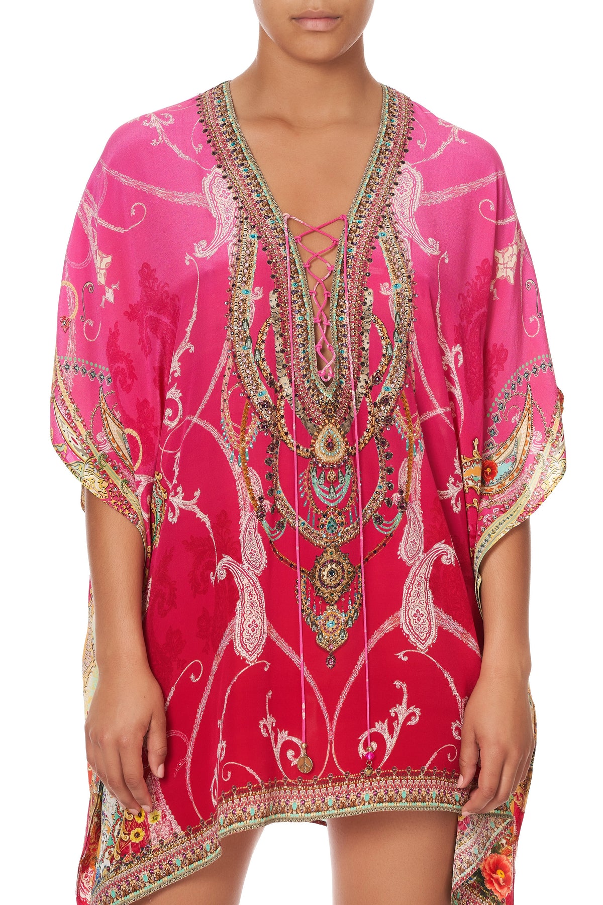 SHORT LACE UP KAFTAN RAINBOW RHYTHM