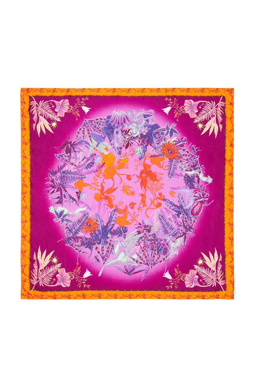 LARGE SQUARE SCARF TROPIC OF NEON