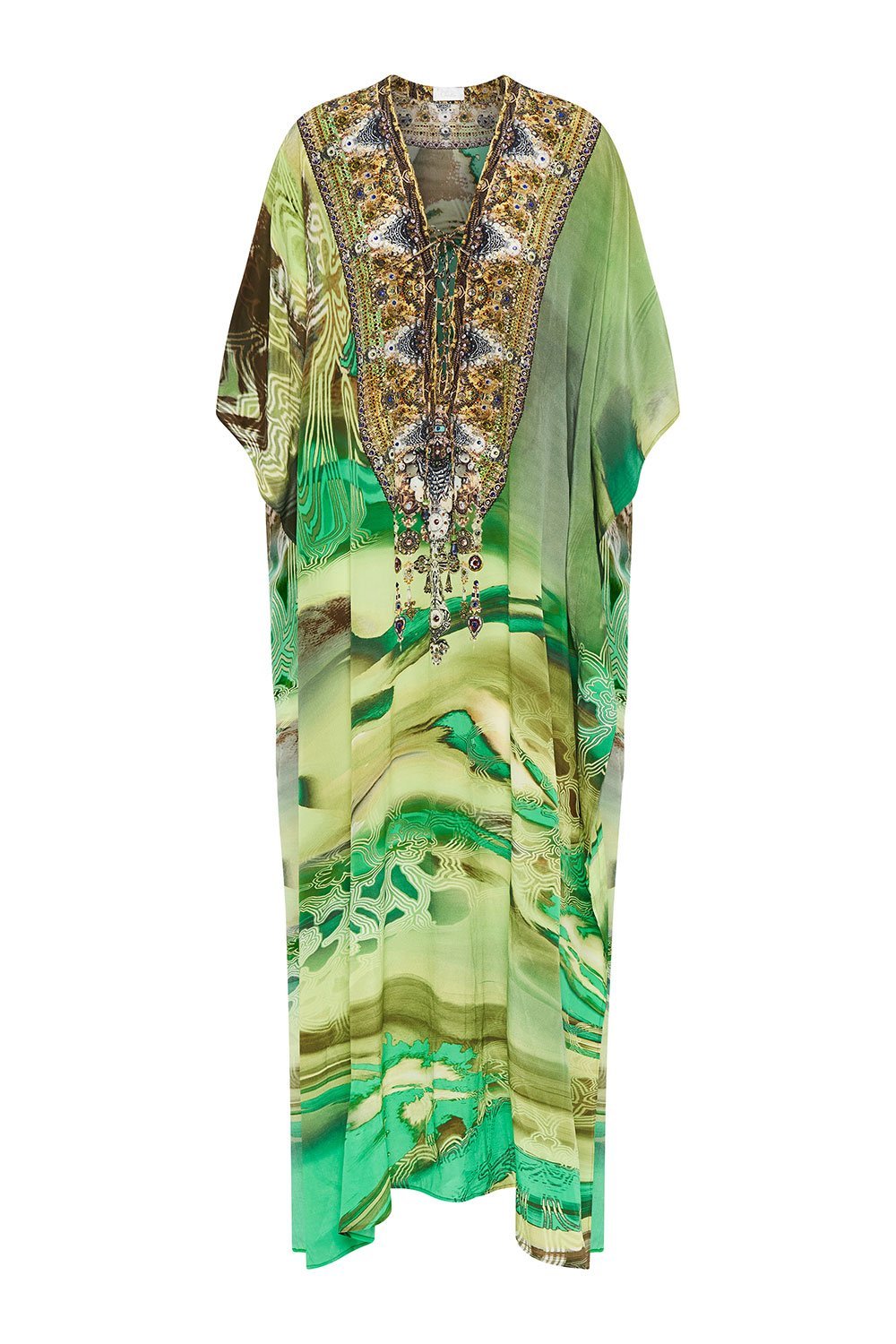 V NECK SPLIT KAFTAN MULTI