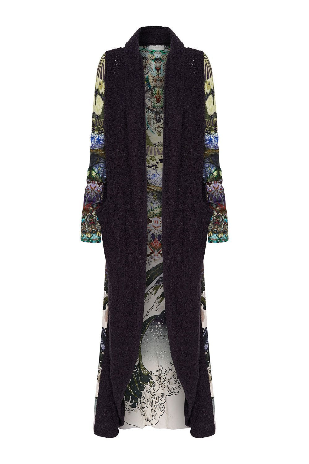 BOUCLE FRONT LONG CASUAL JACKET KABUKU