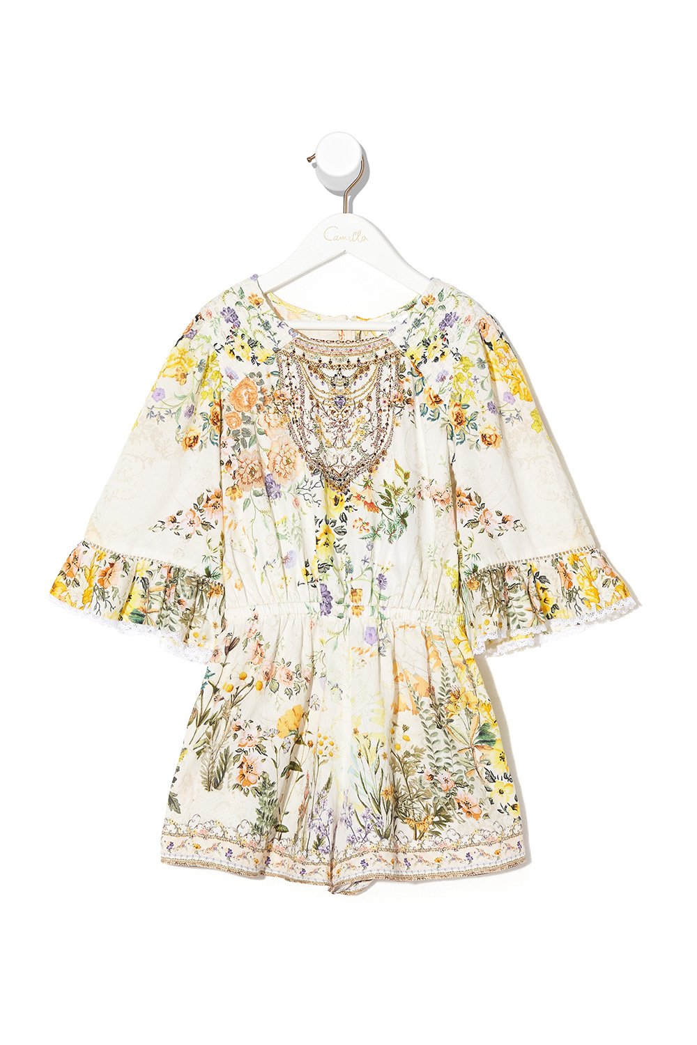 KIDS PLAYSUIT WITH TRIM IN THE HILLS OF TUSCANY