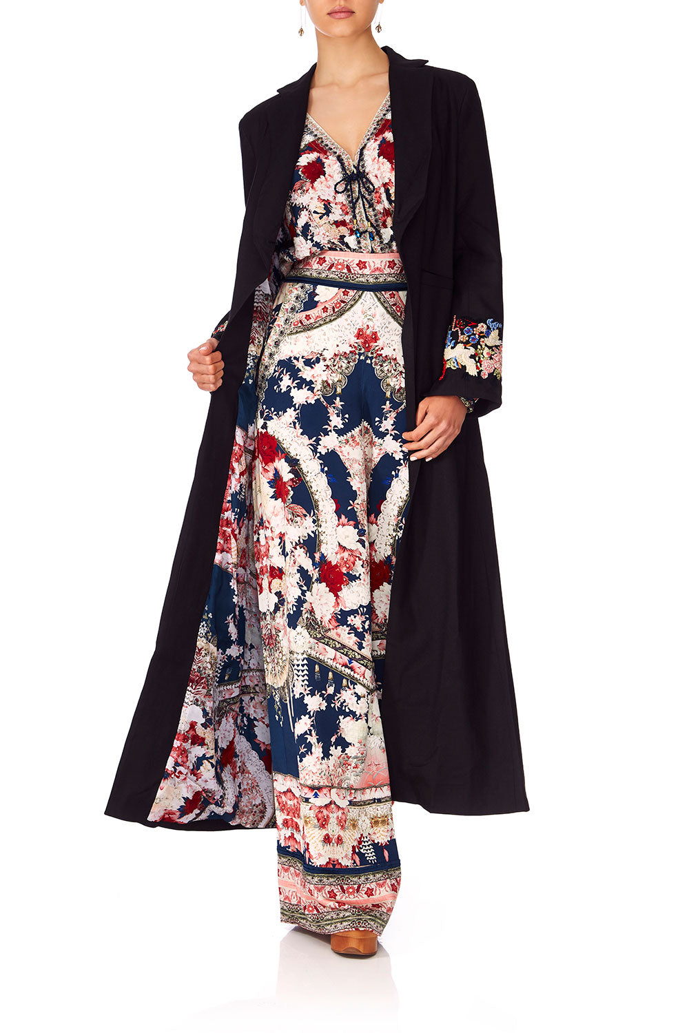 CAMILLA TWIN SHADOW LONG CUT AWAY COAT