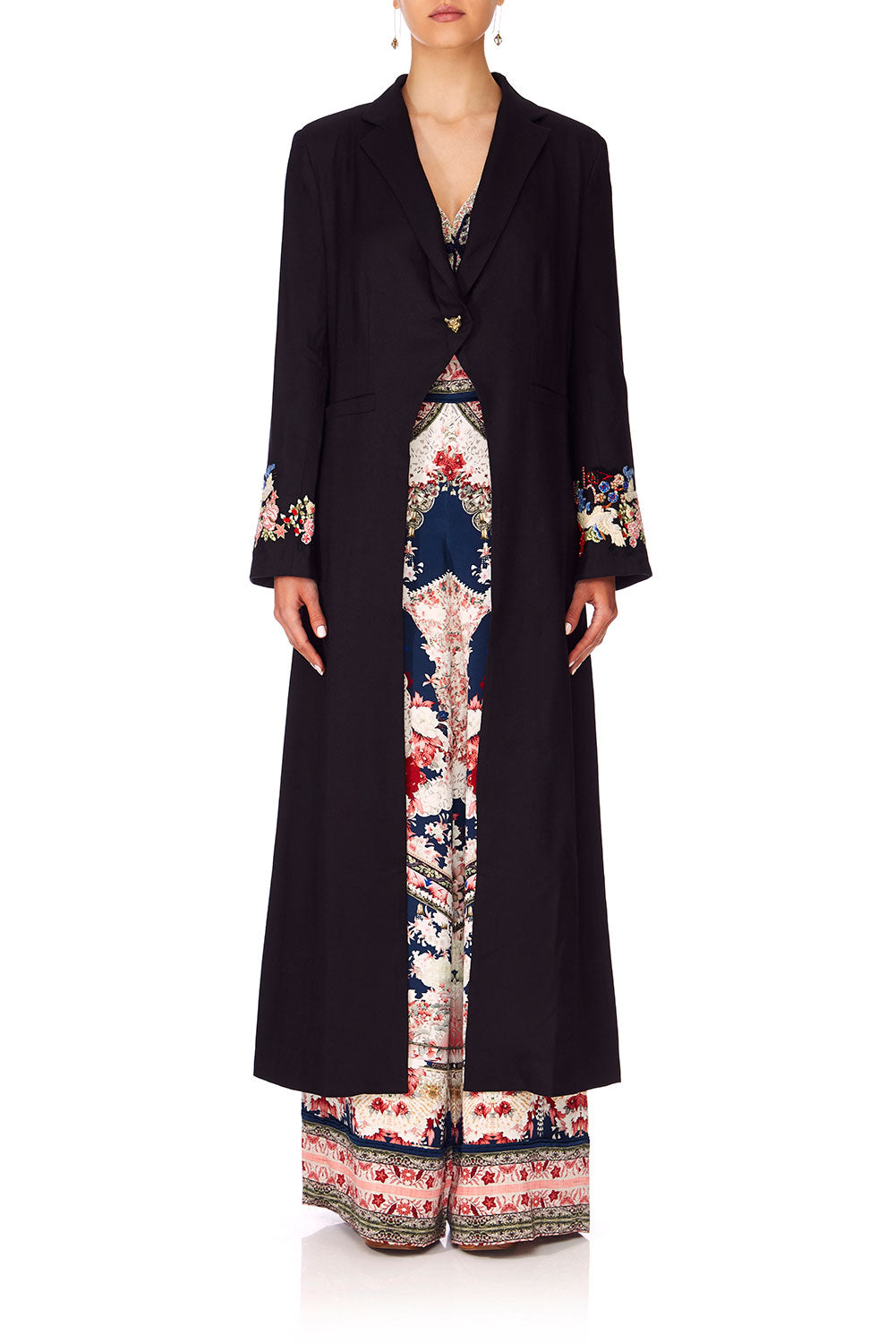 CAMILLA TWIN SHADOW LONG CUT AWAY COAT