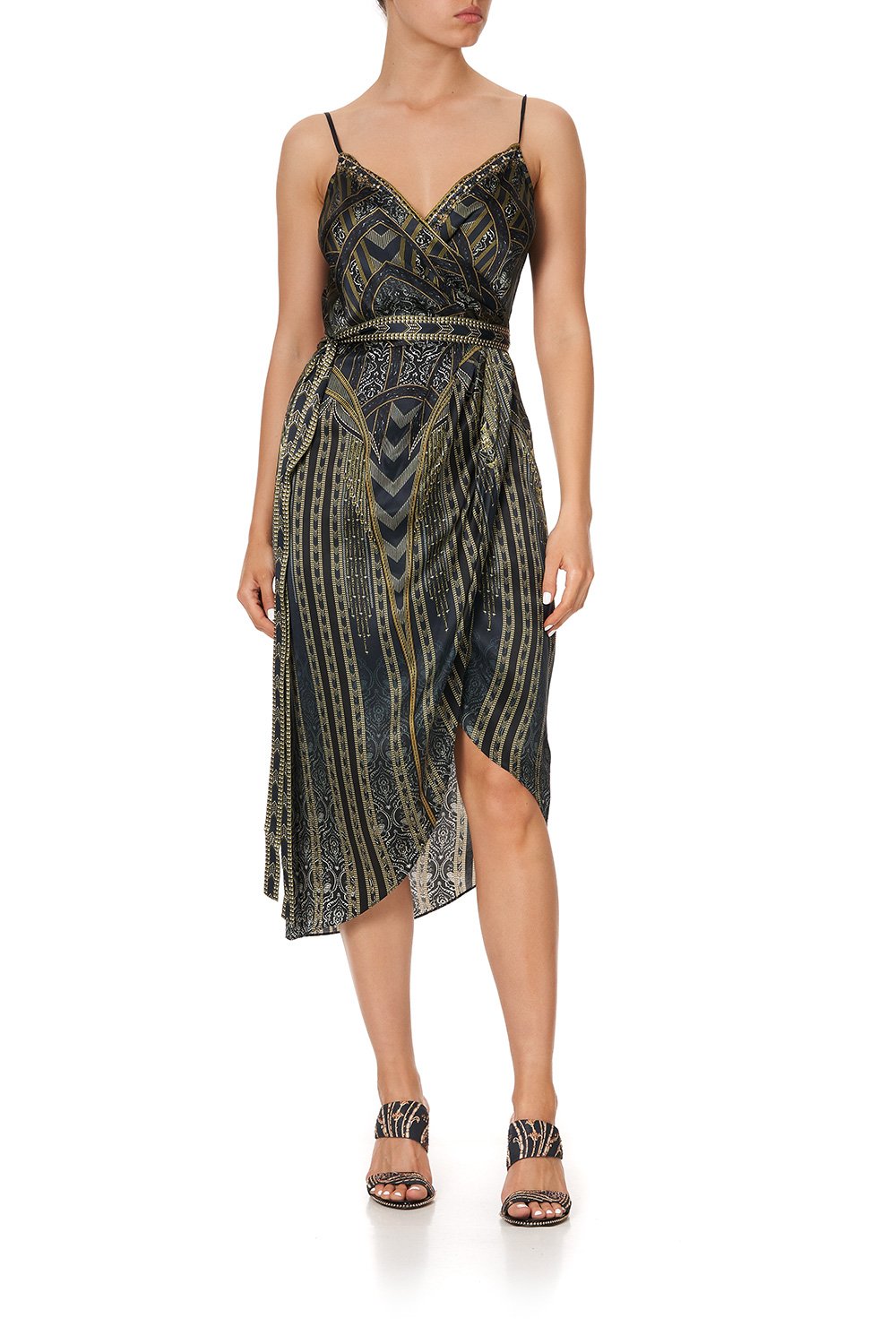ASYMMETRICAL WRAP DRESS WITH STRAPS GREAT SCOTT