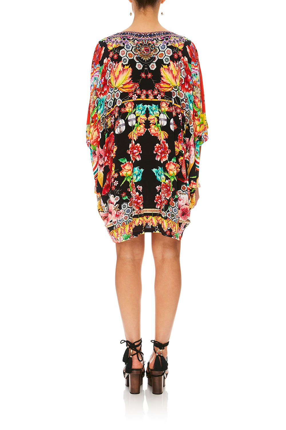 CAMILLA PAINTED LAND BAT SLEEVE DRESS