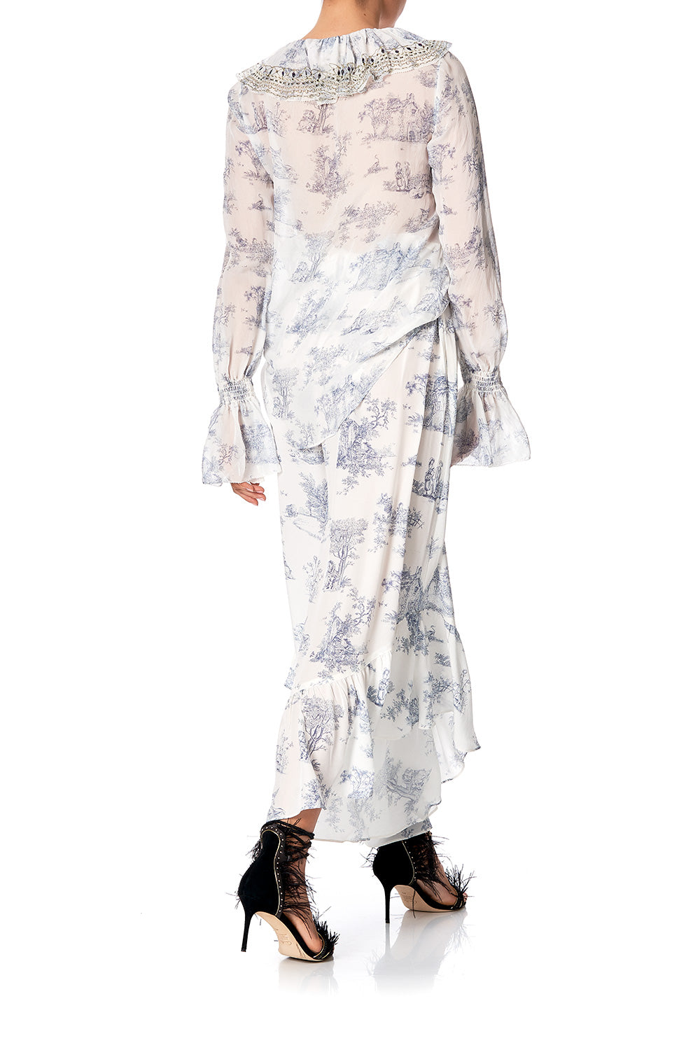 LACE UP RUFFLE BLOUSE SOUTHERN BELLE