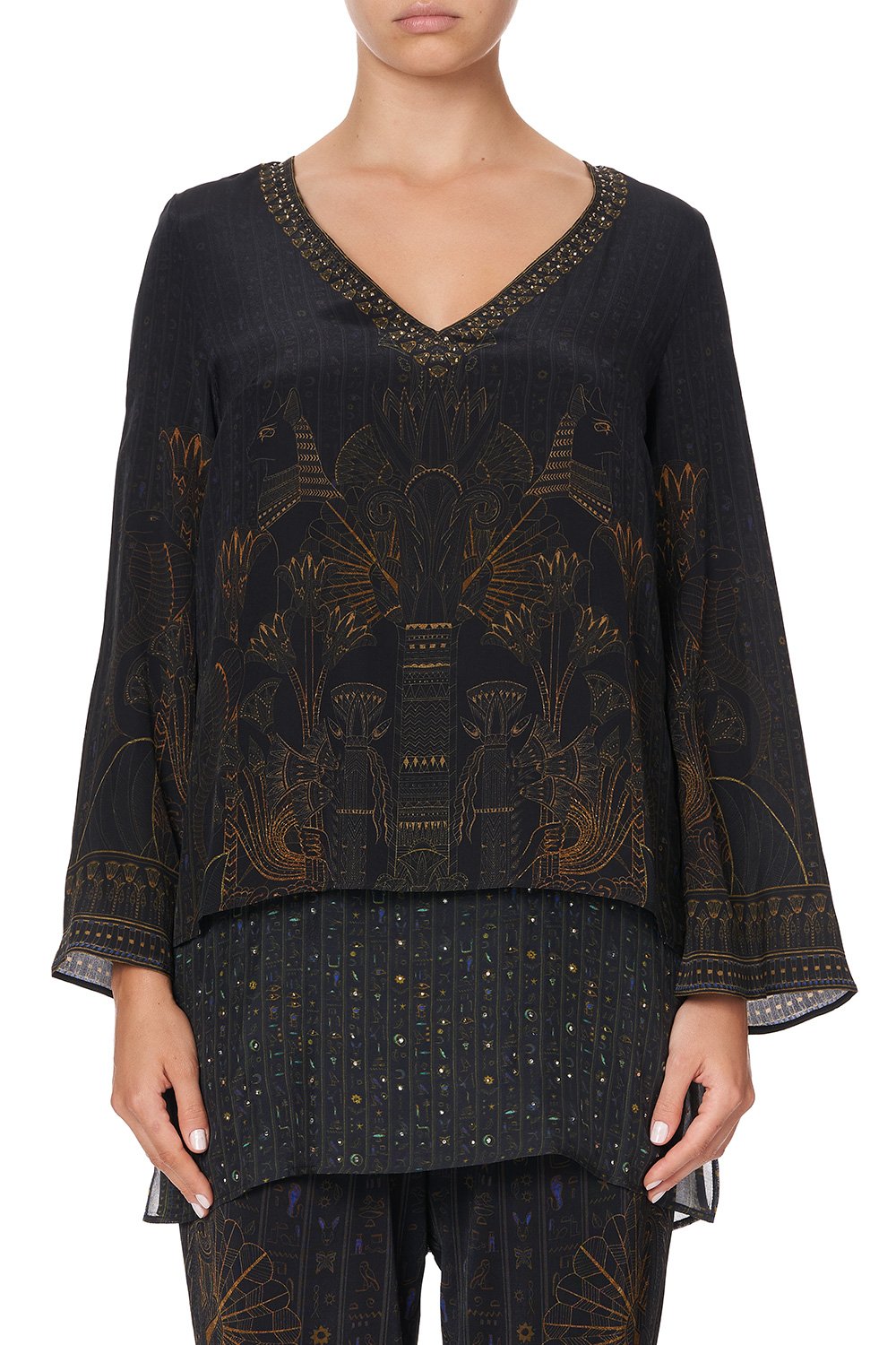 BLOUSE WITH SIDE SPLIT COBRA KING