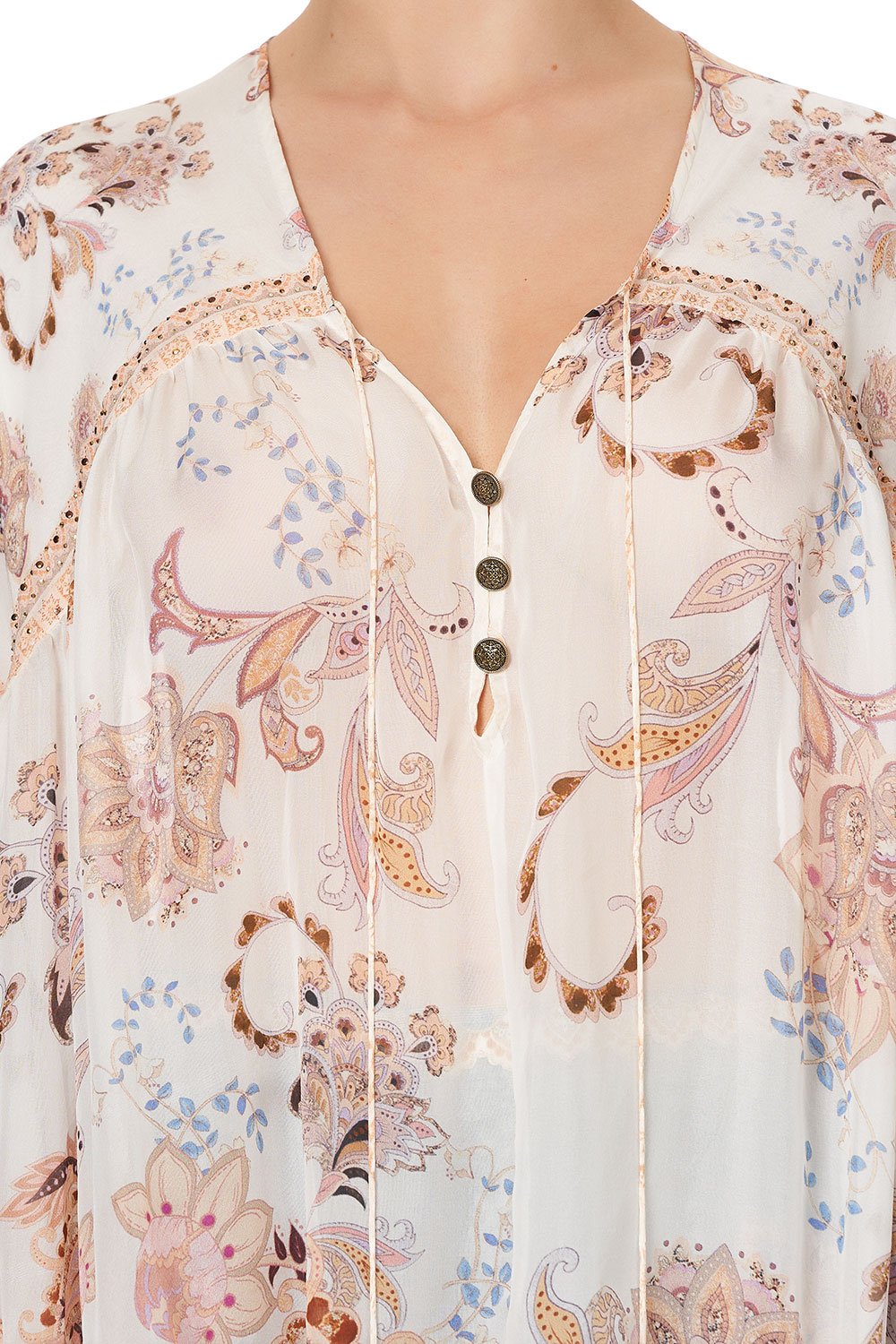 BLOUSON BLOUSE WITH NECK TIE MARRAKESH MAIDEN