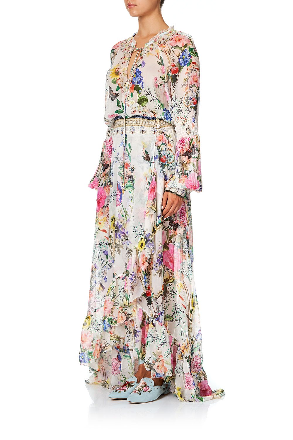 BLOUSON SLEEVE WRAP DRESS BOHEME