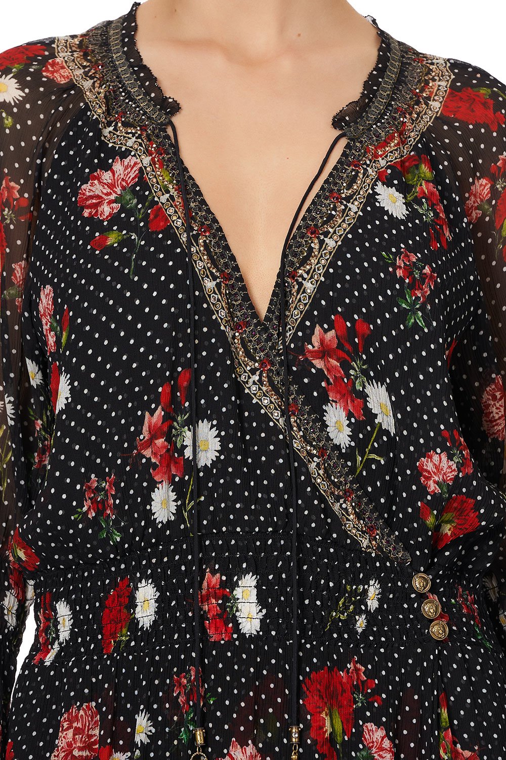 BLOUSON SLEEVE WRAP DRESS COASTAL PARISIENNE