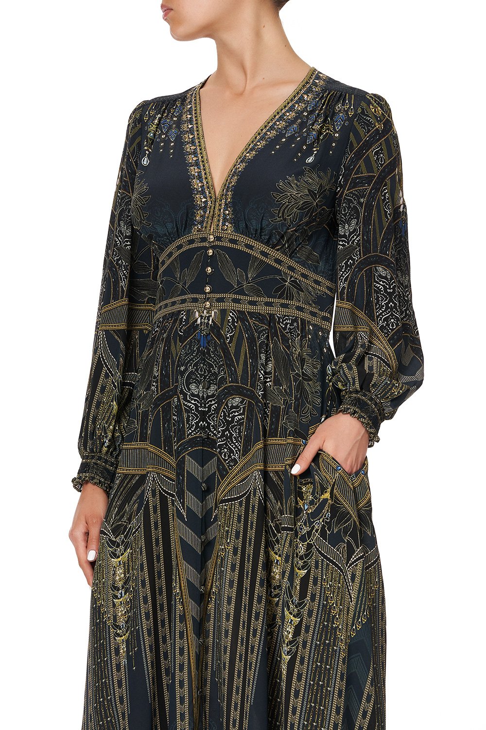 BUTTON DRESS WITH SHAPED WAISTBAND GREAT SCOTT