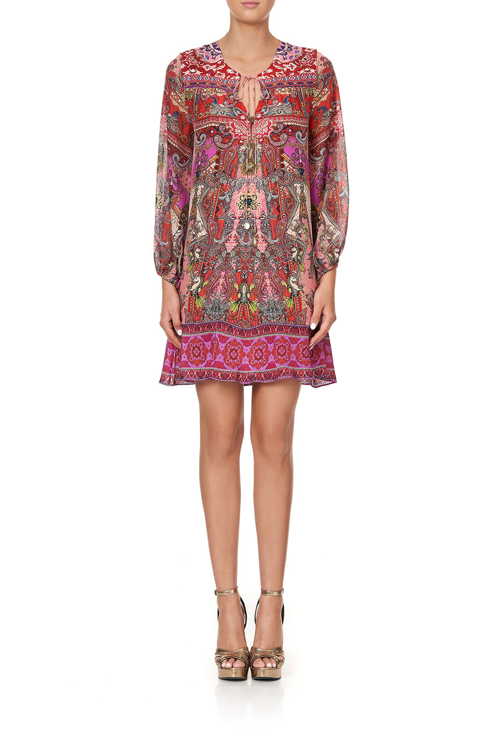 BUTTON UP DRESS WITH YOKE LOTUS LOVERS