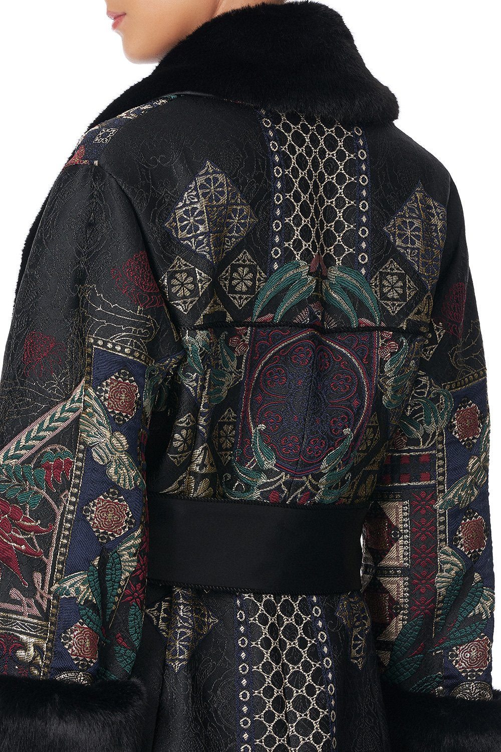 COAT WITH FAUX FUR CUFF AND COLLAR BOTANICAL CHRONICLES