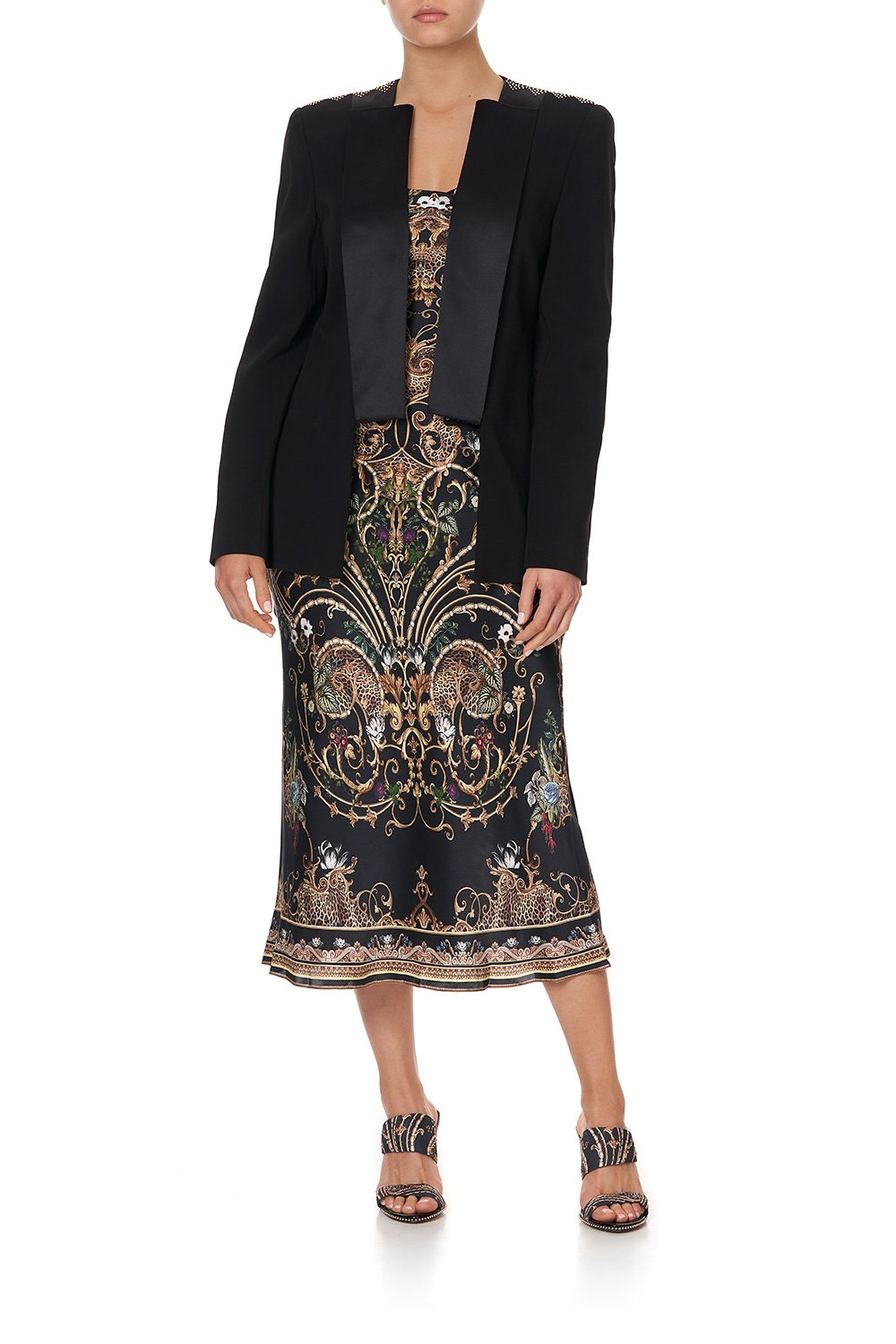 CONTRAST COLLAR SUIT JACKET - FLOW STUDIO 54