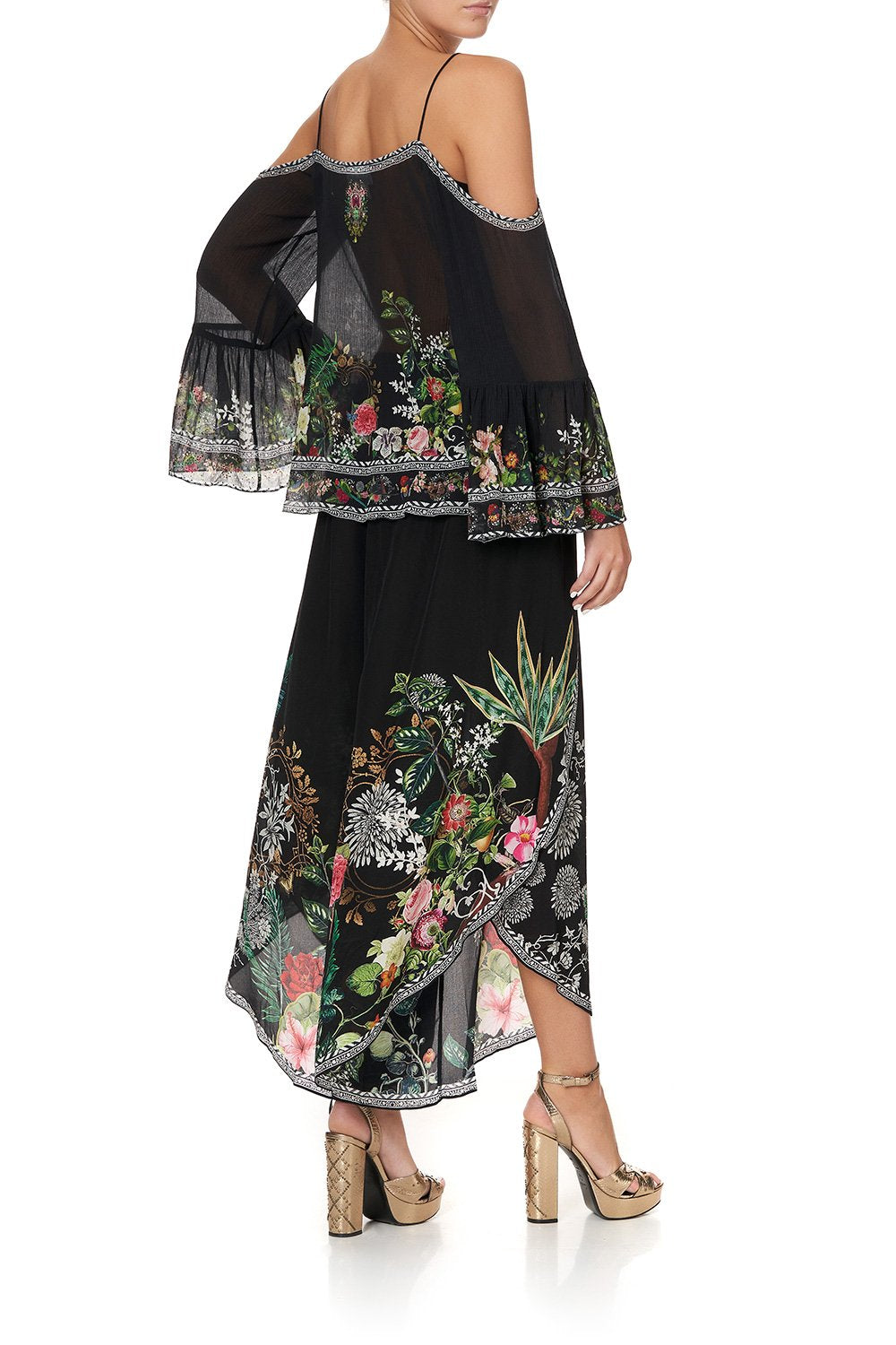 DROP SHOULDER TOP RAISED WITH WOLVES