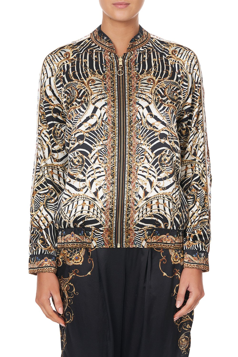 ENCASED ELASTIC RAGLAN BOMBER NIGHT WAITING FOR DAY