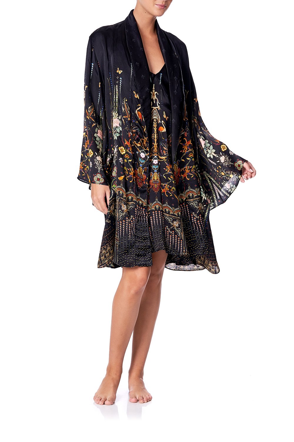 SLEEPWEAR FLARED SLEEVE DRESSING GOWN REBELLE REBELLE