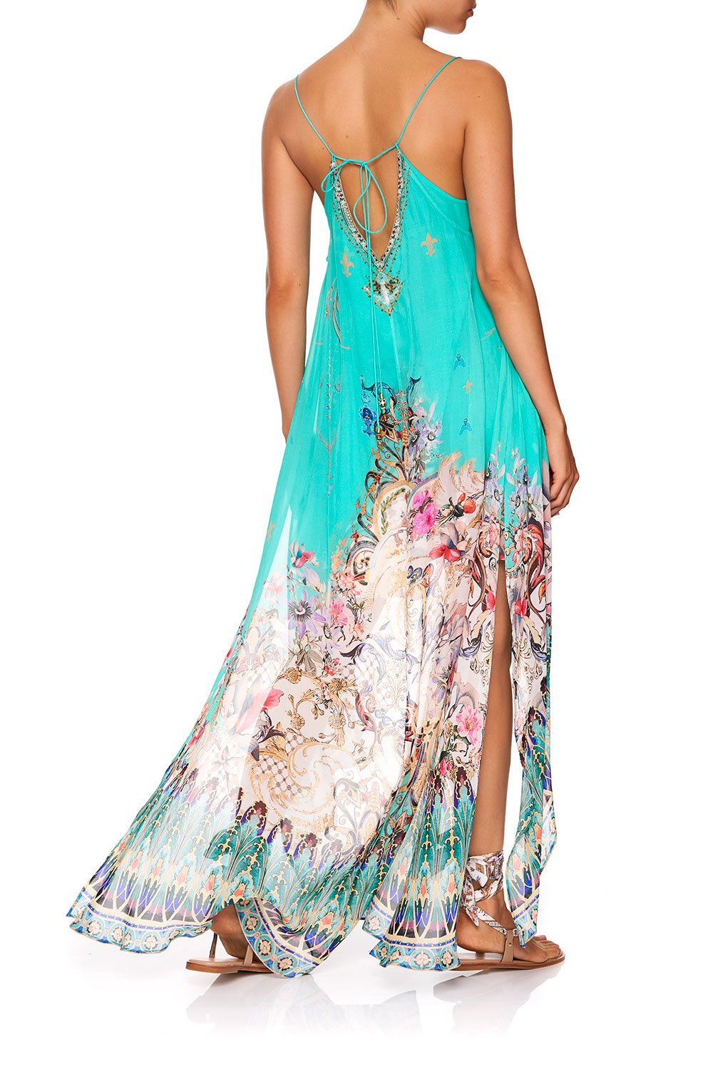 FLARED MINI WITH SHEER OVERLAY FLORAISON