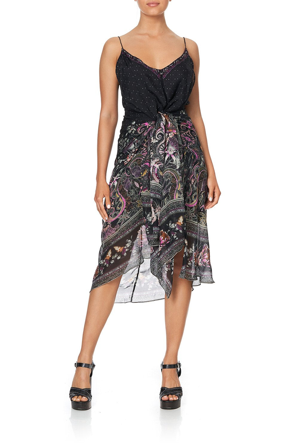 FLARED MINI WITH SHEER OVERLAY RESTLESS NIGHTS