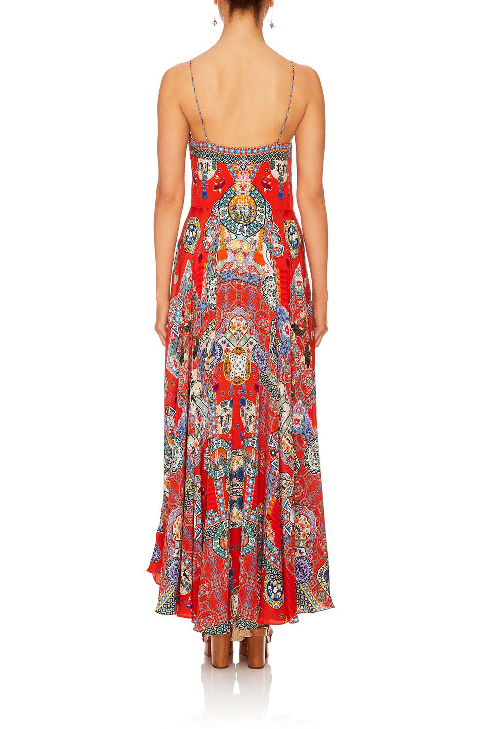 CAMILLA FOUND IN TRANSLATION LONG DRESS W TIE FRONT