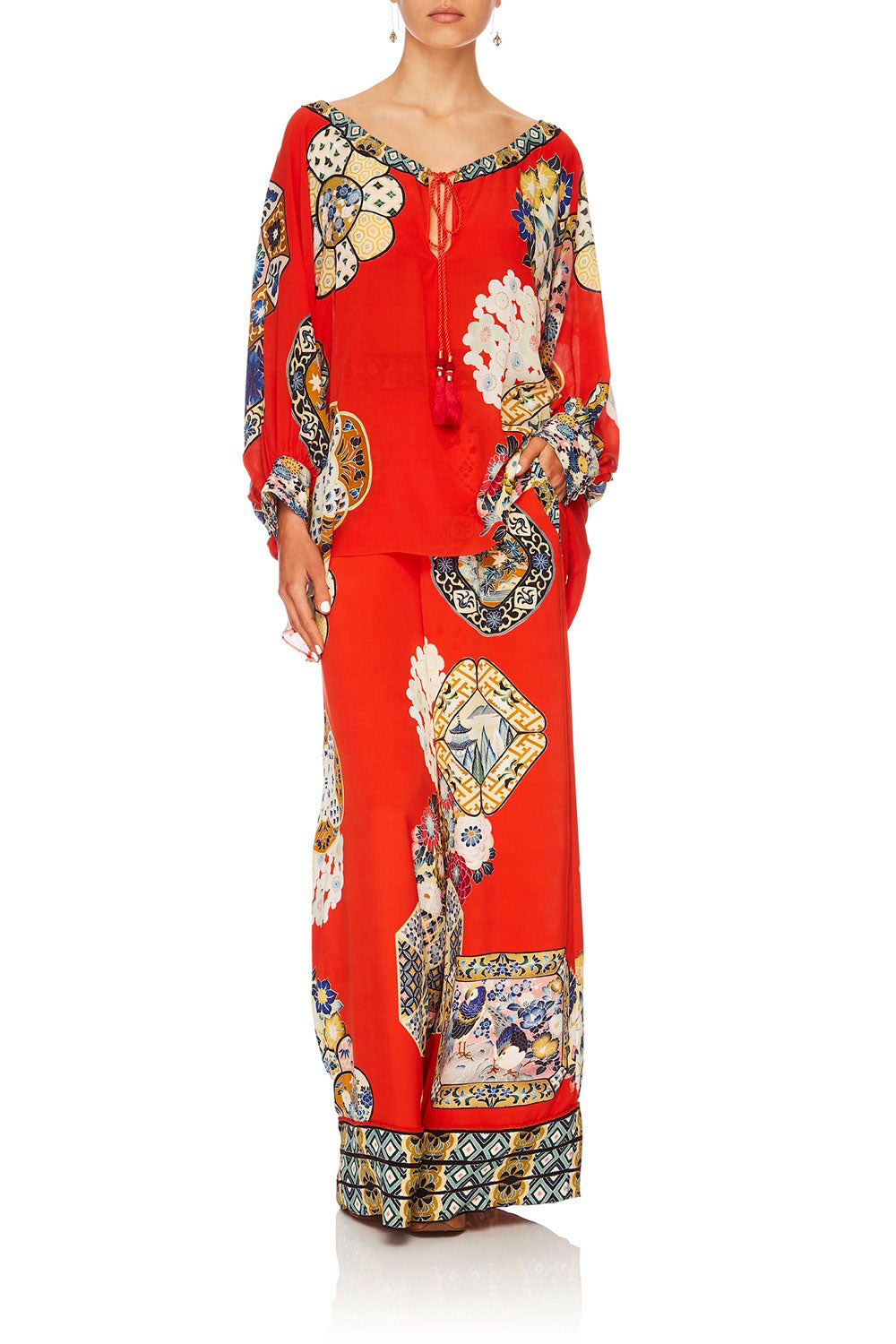 CAMILLA FOUND IN TRANSLATION WIDE LEG PANT WCUFFS