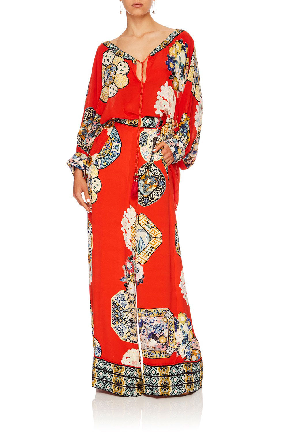 CAMILLA FOUND IN TRANSLATION WIDE LEG PANT WCUFFS