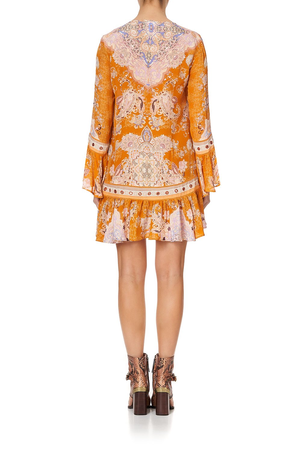 FRILL HEM LONG SLEEVE DRESS MARRAKESH MAIDEN