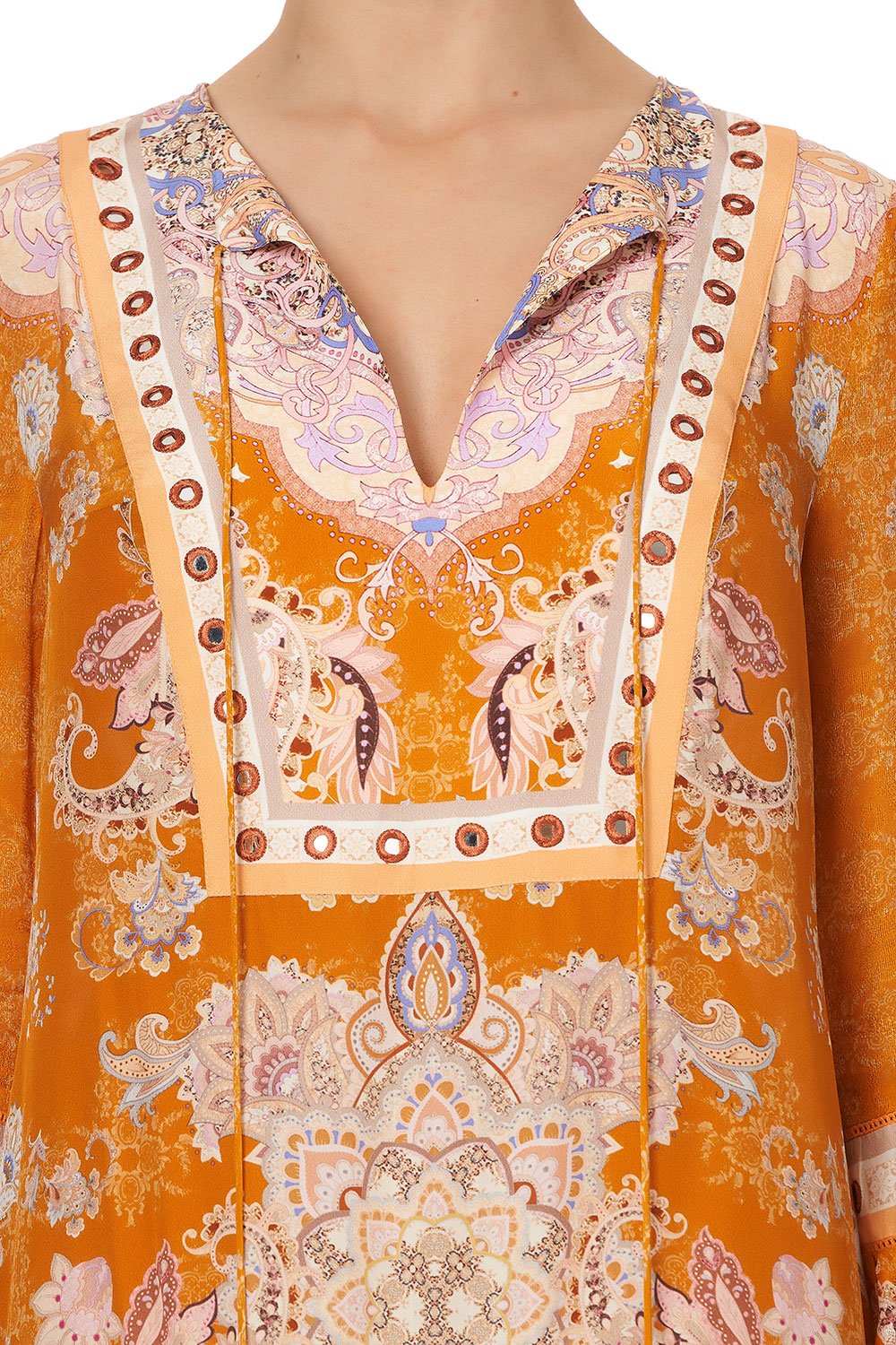 FRILL HEM LONG SLEEVE DRESS MARRAKESH MAIDEN