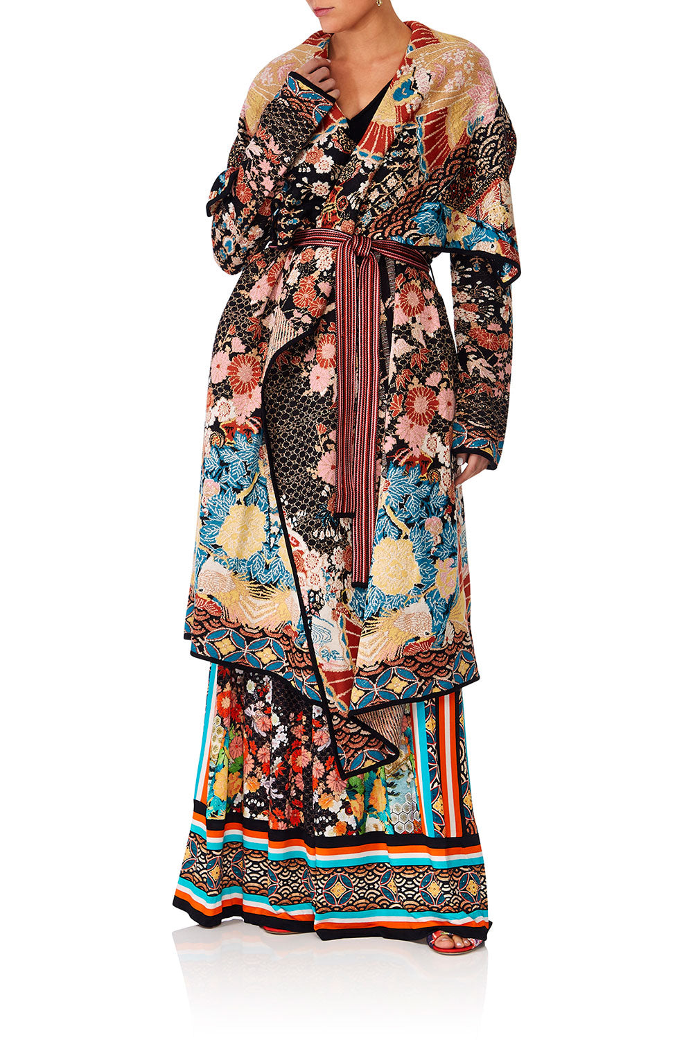 CAMILLA GALAXY GIRL LONG JAQUARD CARDIGAN W TIE