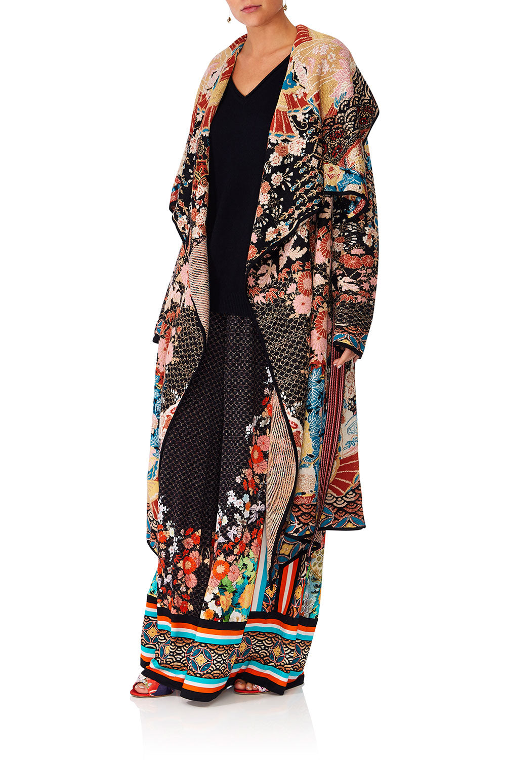 CAMILLA GALAXY GIRL LONG JAQUARD CARDIGAN W TIE