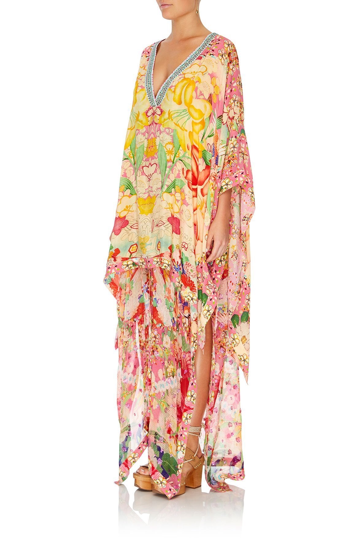 HIGH LOW HEM V-NECK KAFTAN KIMONO KISSES