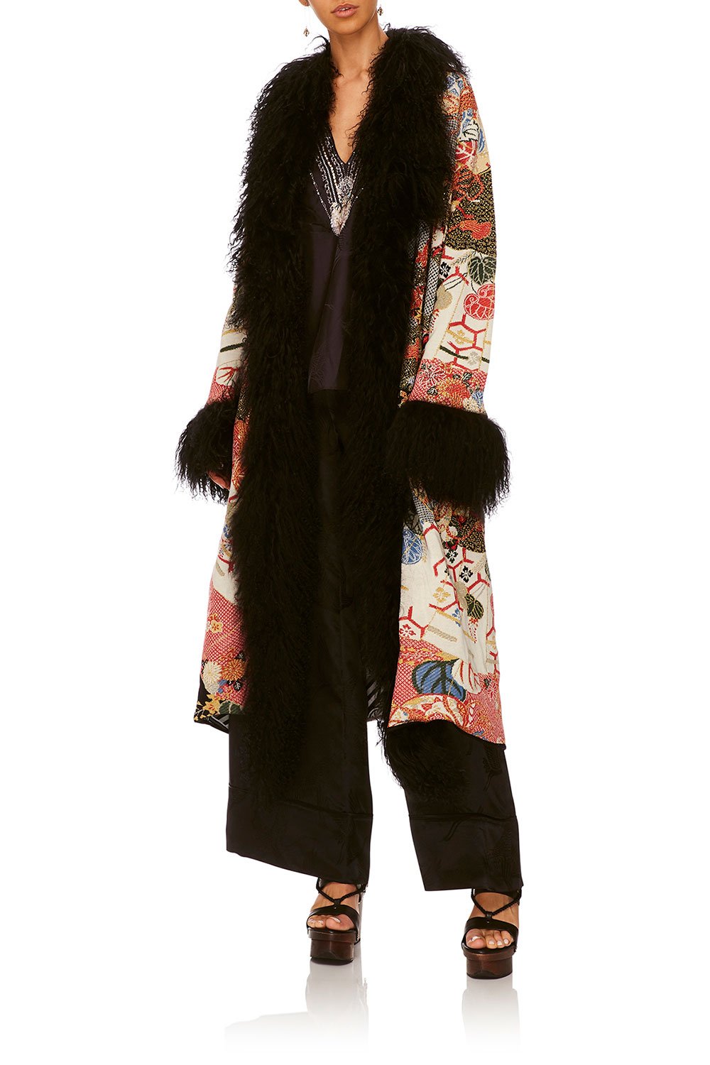 CAMILLA KISSING THE SUN JACQUARD LAYERING PIECE W TIE