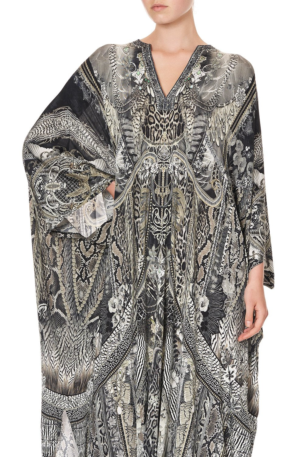 JERSEY LONG KAFTAN WITH ROUNDED HEM ONE TRIBE