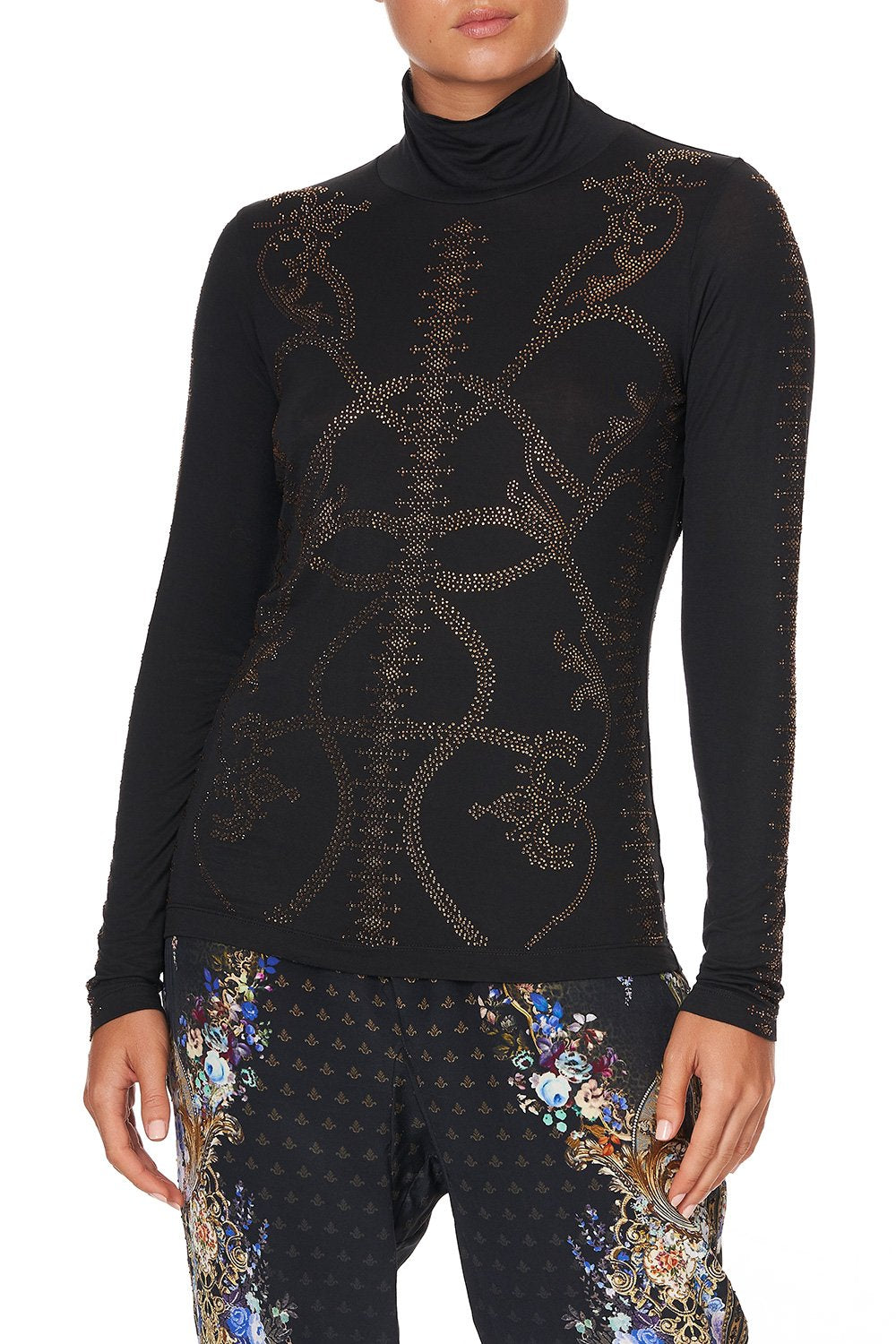 JERSEY TURTLENECK LUXE BLACK