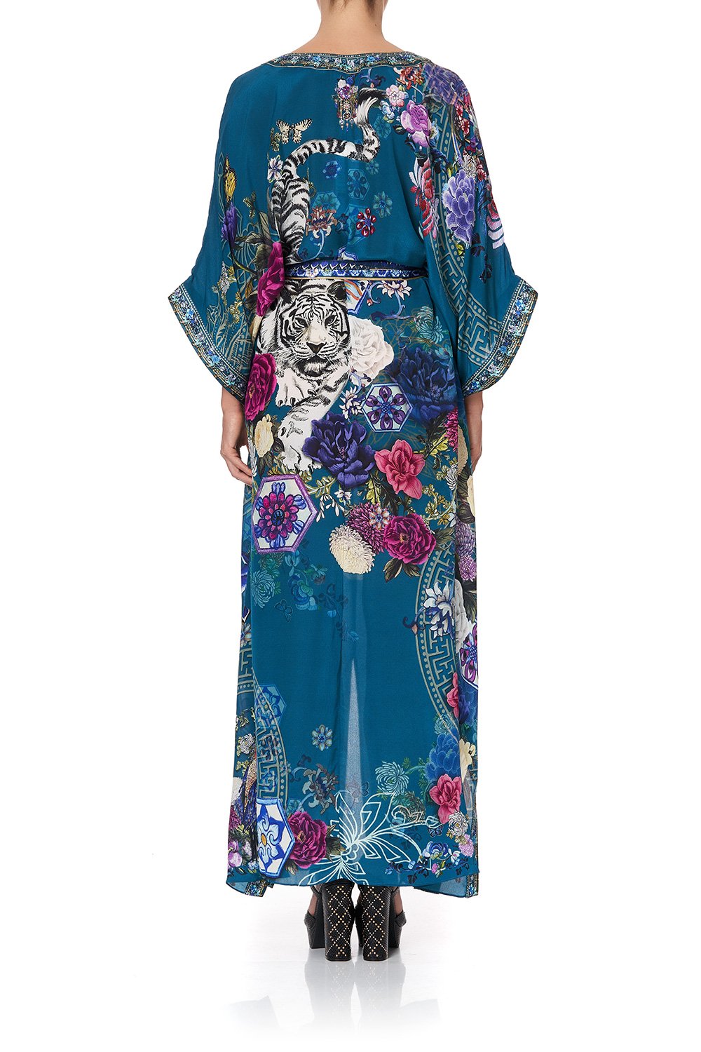 KAFTAN WITH V-NECKBAND AND BELT LUNAR GAZING