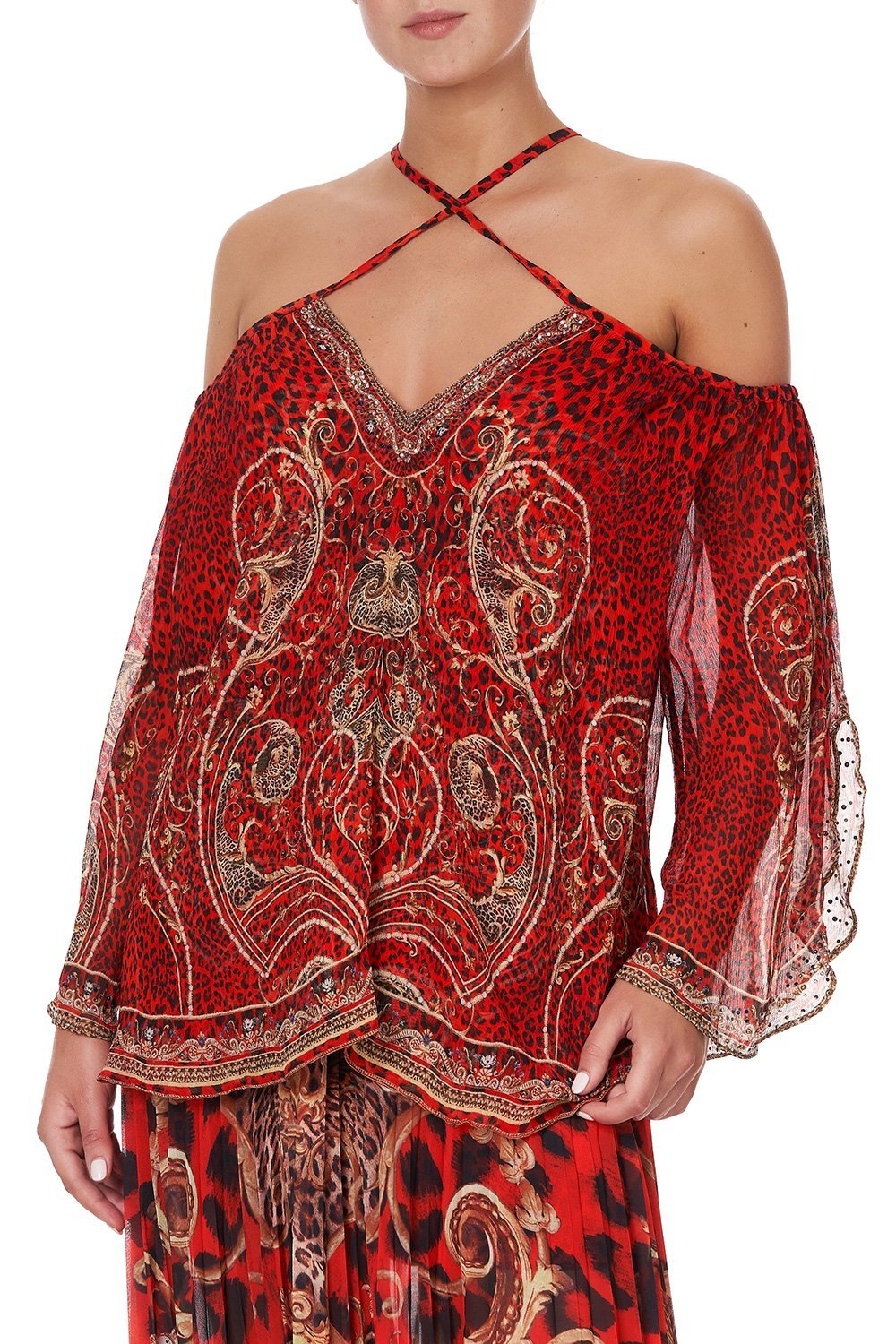 KEYHOLE OFF SHOULDER BLOUSE SLAVE TO THE RHYTHM