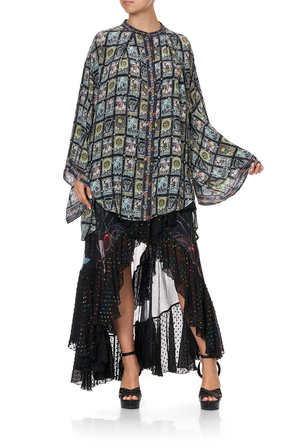 KIMONO SLEEVE BLOUSE MIDNIGHT MOON HOUSE