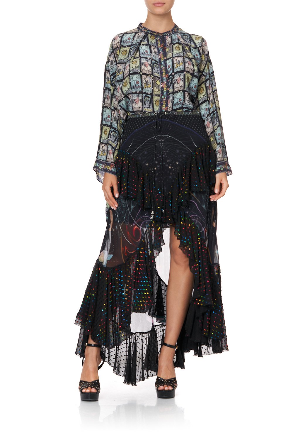 KIMONO SLEEVE BLOUSE MIDNIGHT MOON HOUSE