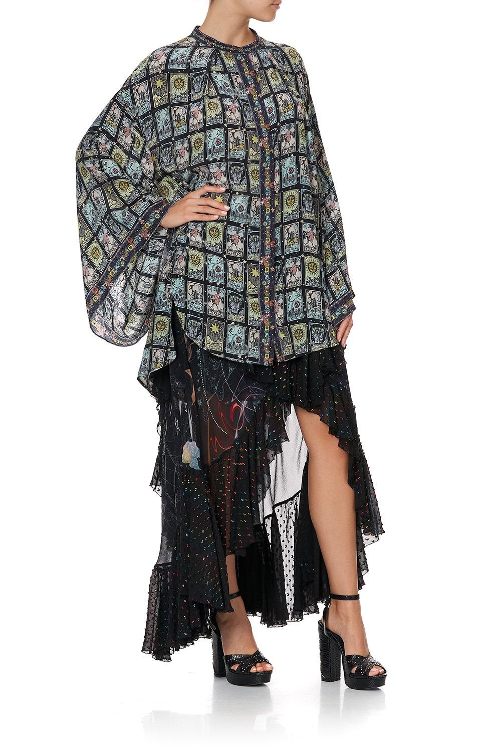 KIMONO SLEEVE BLOUSE MIDNIGHT MOON HOUSE