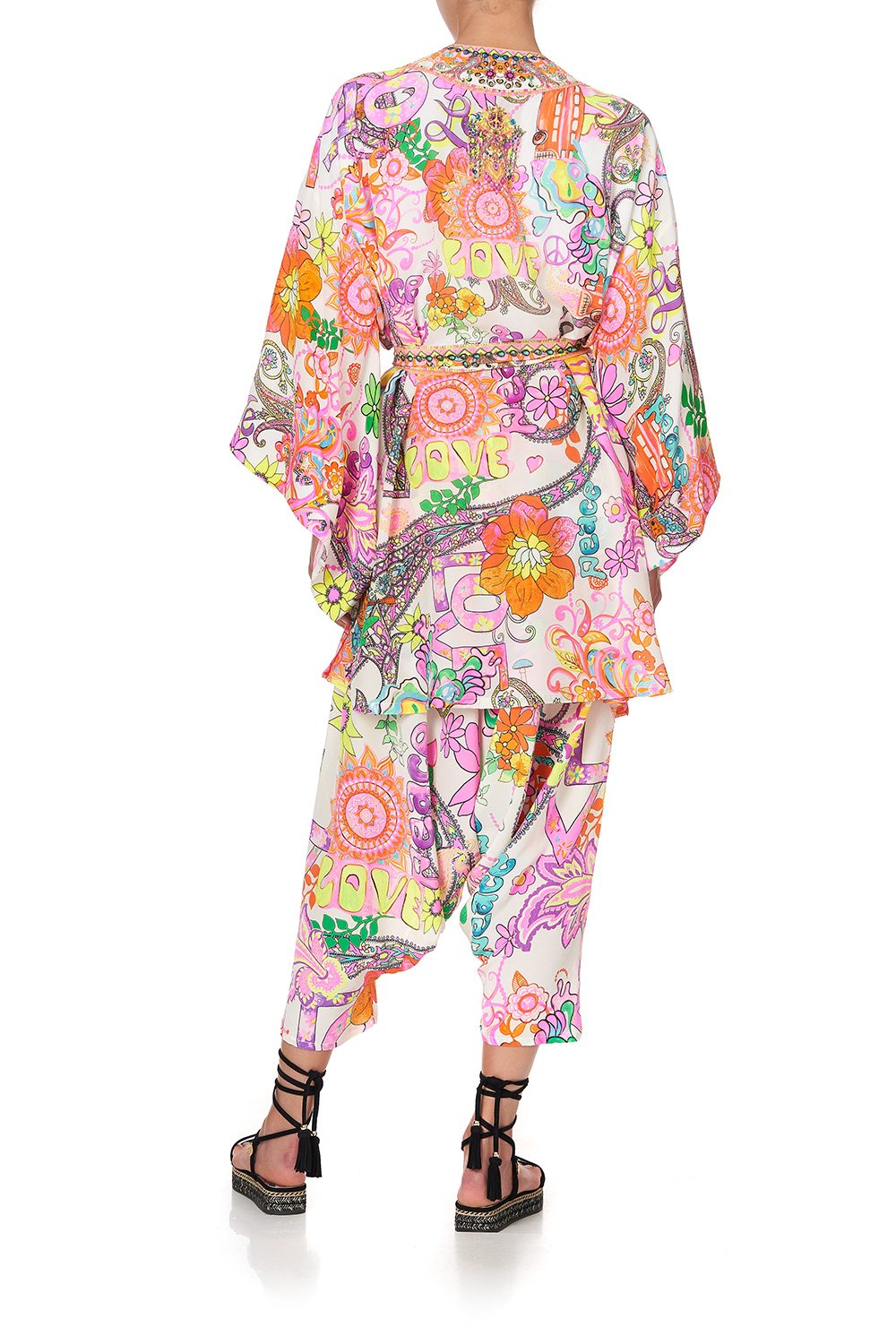 KIMONO WITH TIE BELT LET THE SUN SHINE