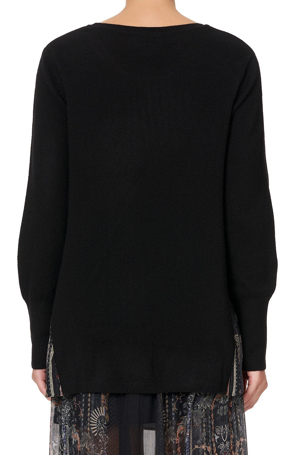 KNIT JUMPER WITH SILK GODET SON OF SEVEN QUEENS