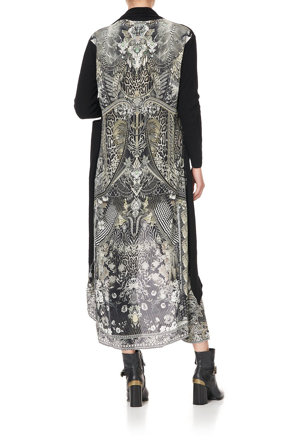 KNITTED CASUAL JACKET WITH SILK BACK ONE TRIBE