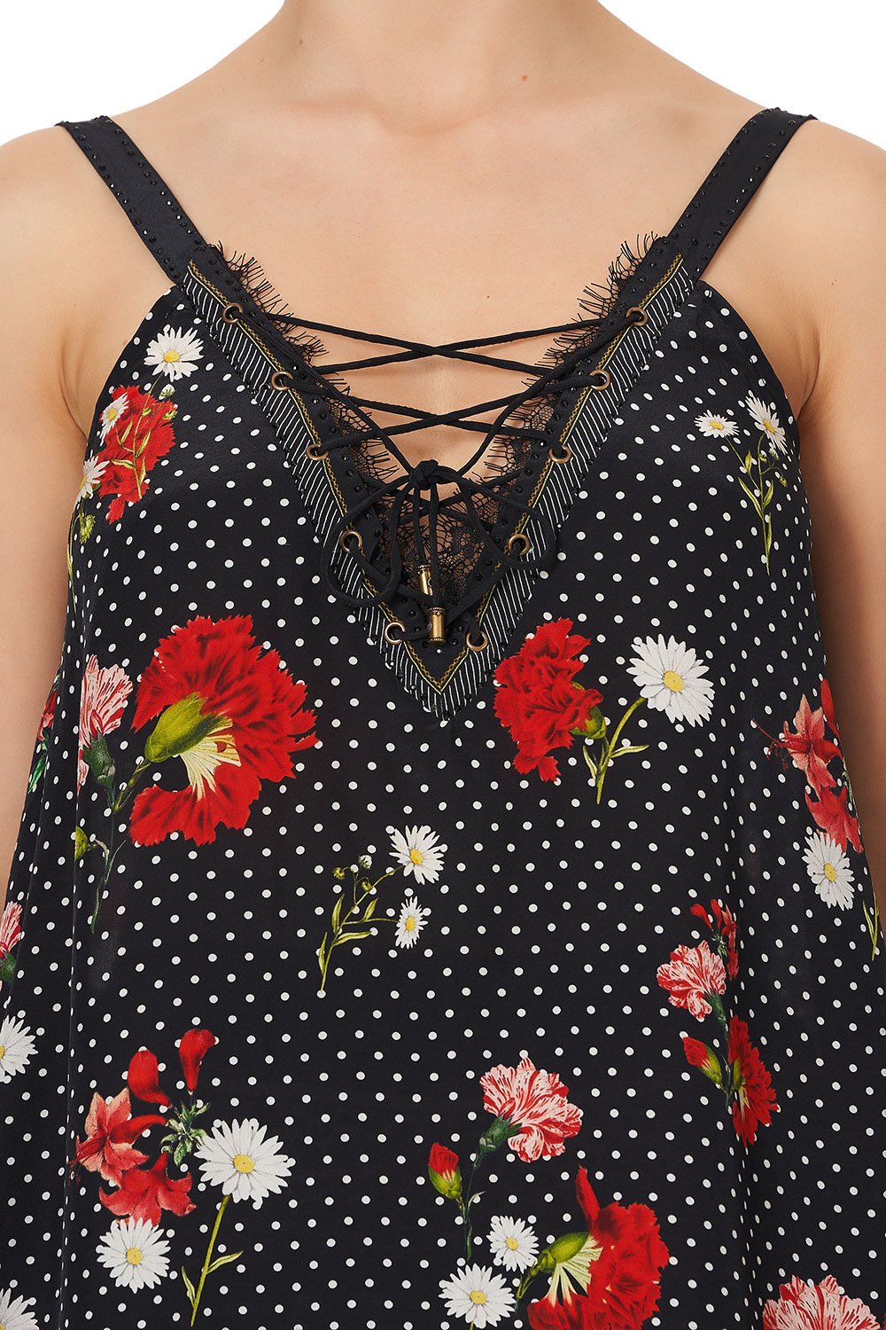 LACE UP EYELET CAMI COASTAL PARISIENNE