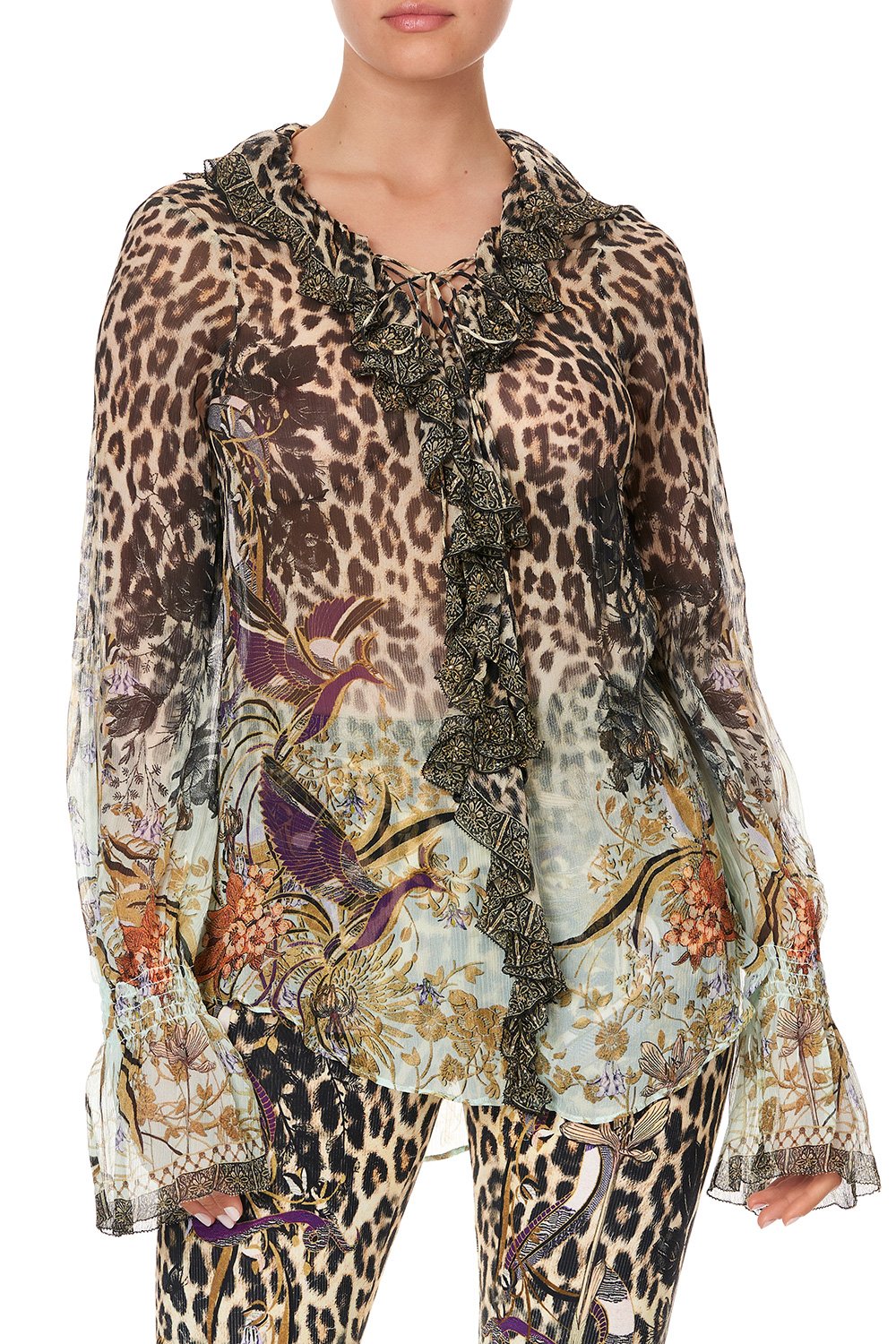 LACE UP RUFFLE BLOUSE NOMADIC NYMPH