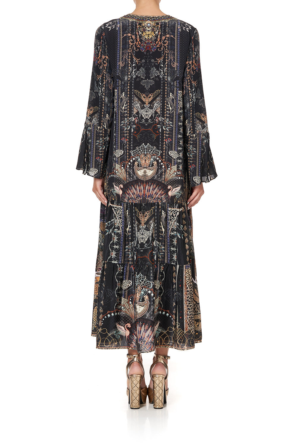 LACE UP DRESS WITH TIERED HEM SON OF SEVEN QUEENS