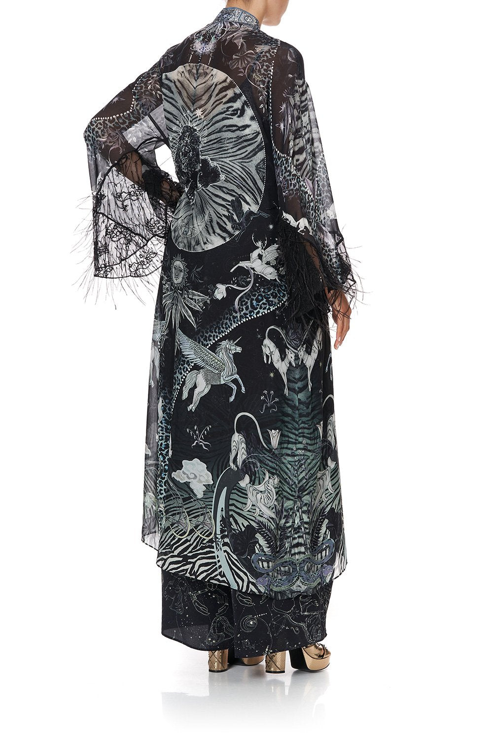 LAYERING ROBE WITH CONTRAST SLEEVE ASTRO DISCO