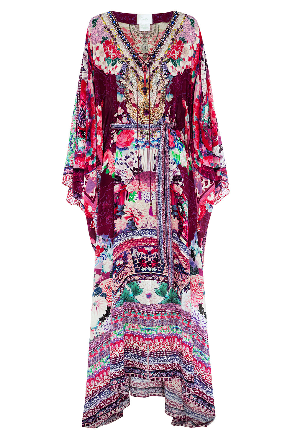 CAMILLA LITTLE OSAKA GIRL SPLIT HEM LACE UP KAFTAN