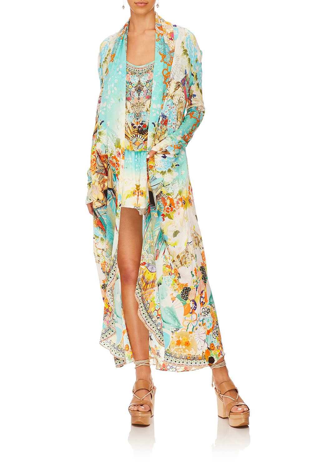 CAMILLA LONG CASUAL JACKET W/ POCKETS RETRO'S RAINBOW