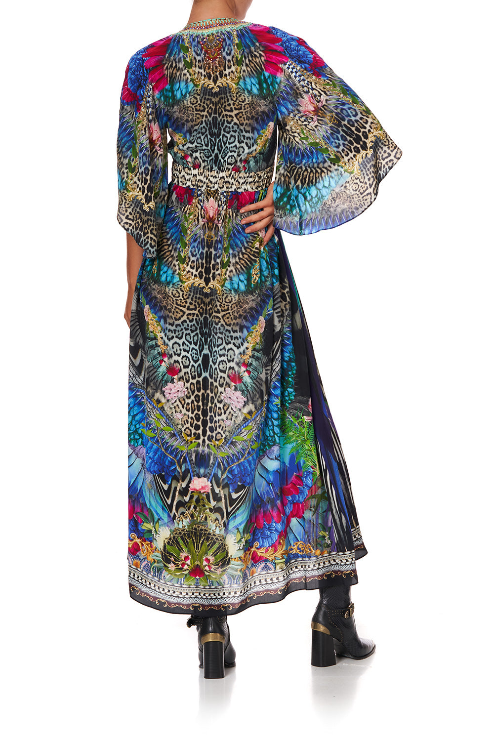 LONG DRESS WITH SMOCKED WAIST CAFE NAIROBI